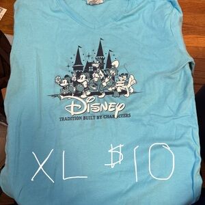 Disney Castle and Characters Light Blue Tee
